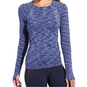 Athleta Women's Heathered Blue Long Sleeve Top SIZE XS